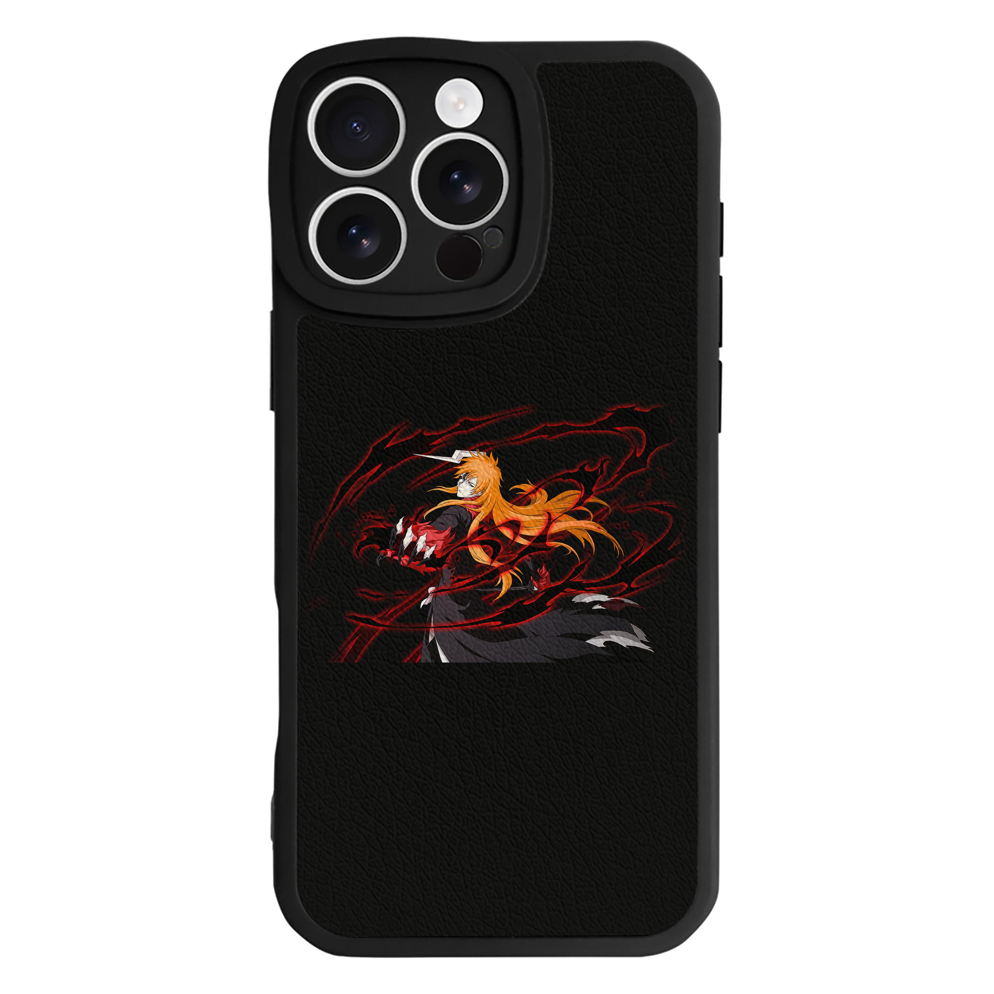 （画像用） ブリーチ 黒崎一護（くろさき いちご）BLEACH Kurosaki Ichigo 【iPhone 16シリーズ対応】シリコンスマホケース（レザー調） 材質：シリコン